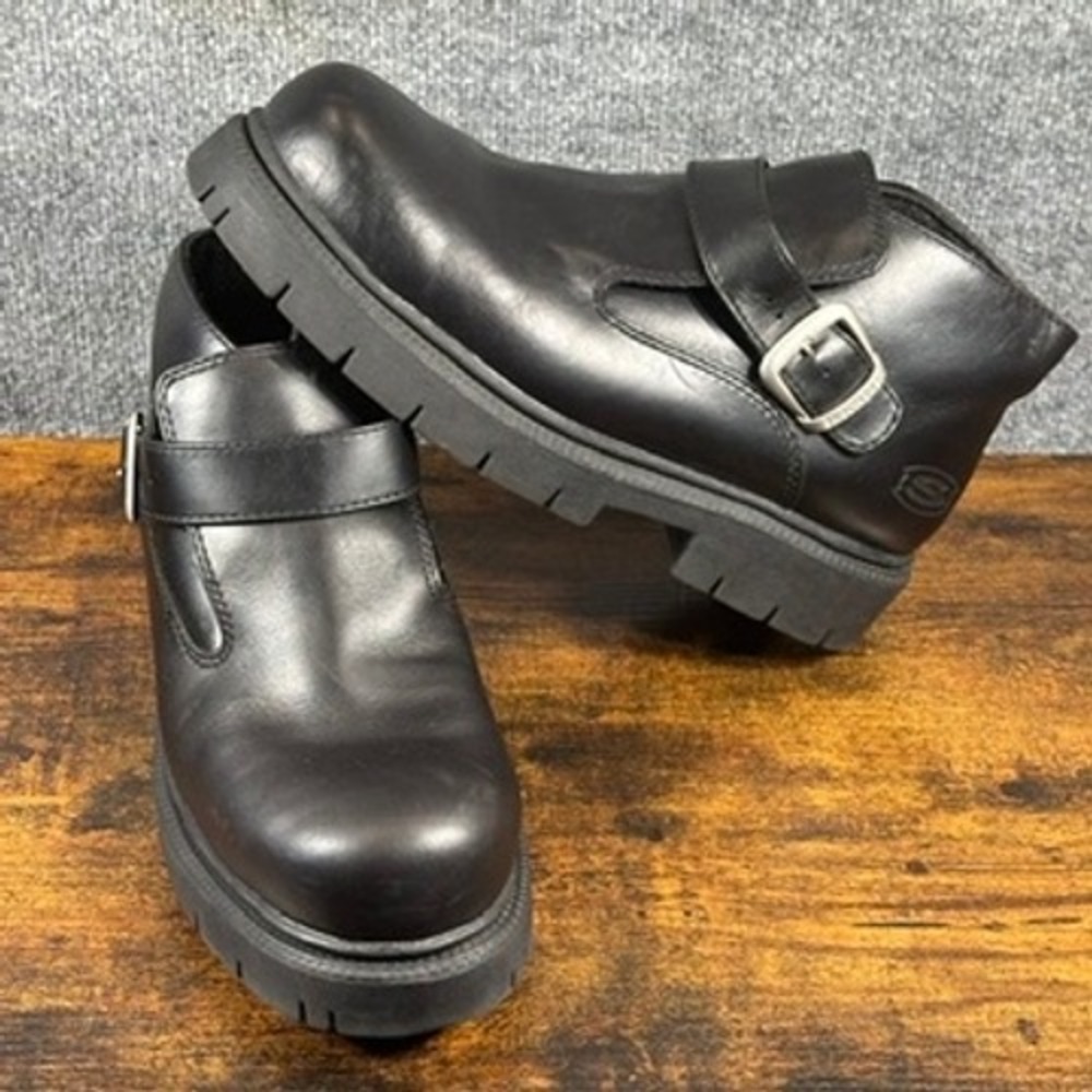 VTG Skechers Chunky Platform Oxford Monk Strap Buckle Y2K Boots Grunge Biker 12